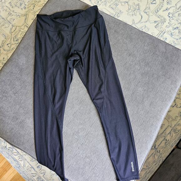 Reebok Women's Black High Waisted Athletic Speedwick Leggings Size Medium - Picture 1 of 8